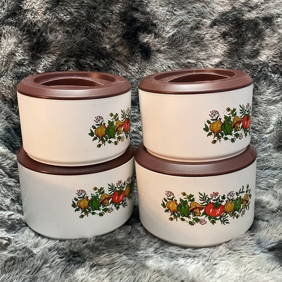 NWOT 4 VINTAGE 70s Spice of Life Canisters with lids Sterilite - Picture 8 of 16